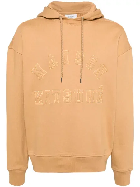 Hanorac cu glugă Maison Kitsune cu broderie maro