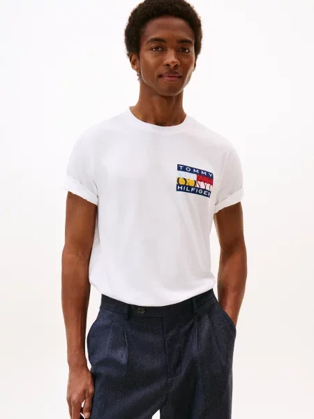 TOMMY HILFIGER Tričko červená biela