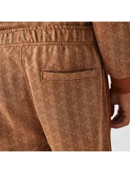 Lacoste Spodnie Dresowe Z Nadrukiem Monogramu brązowe