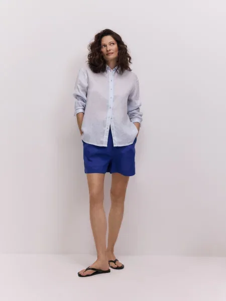 Reserved Лляні шорти гіацинтовий 