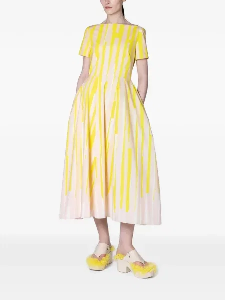 Rochie midi Roksanda cu imagine cu imprimeu abstract galben