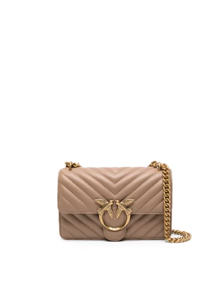 Torebka Pinko skórzana brązowa