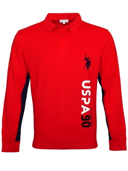 U.S. POLO ASSN. Tričko červená / čierna biela