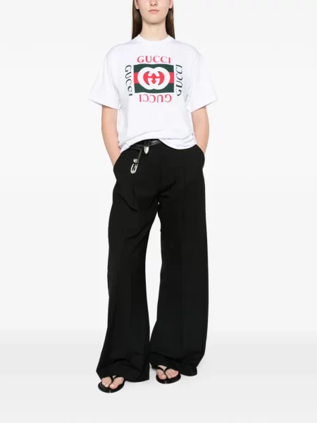 Tricou Gucci din jerseu alb