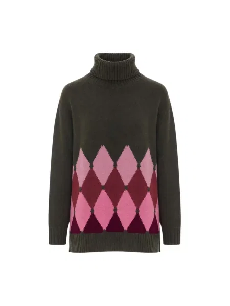 Lniany sweter Ballantyne zielony