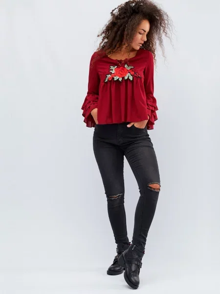 CARICA Блуза бордовий