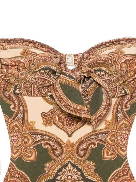 Fular Zimmermann cu imagine cu model paisley verde