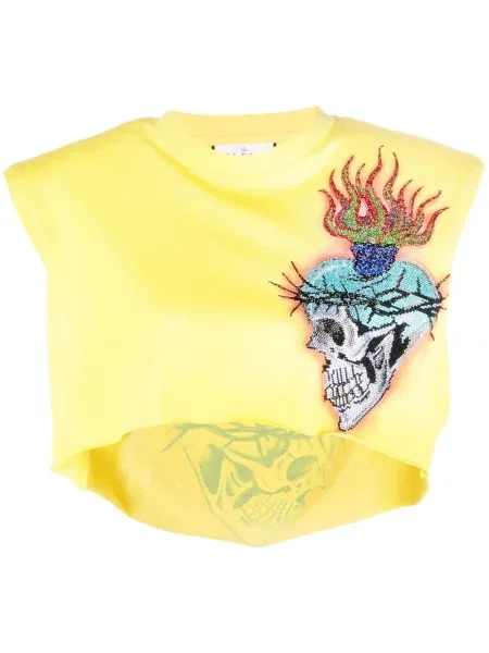 Top Philipp Plein cu imagine galben