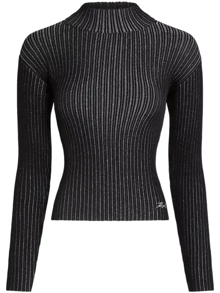 Плетен топ Karl Lagerfeld черно