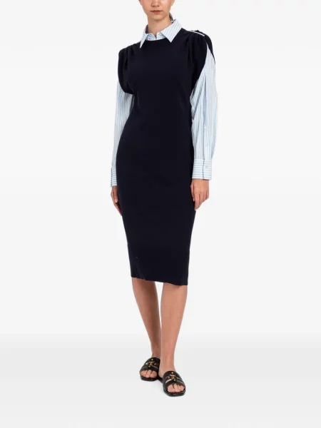 Rochie midi Twinset fără mâneci albastru