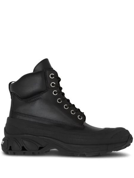 Botine Burberry cu șireturi din dantelă negru