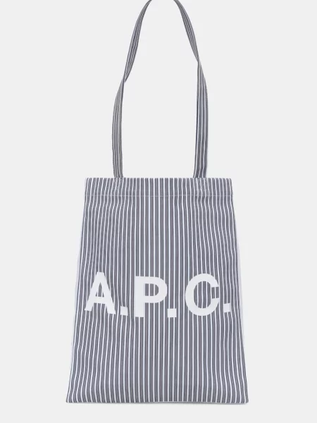 Τσάντα A.P.C. Tote Lou μπλε