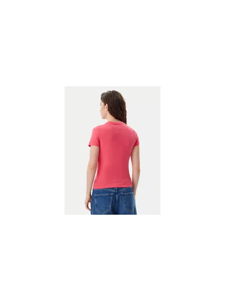 Tommy Jeans Póló Tonal Linear Slim Fit rózsaszín