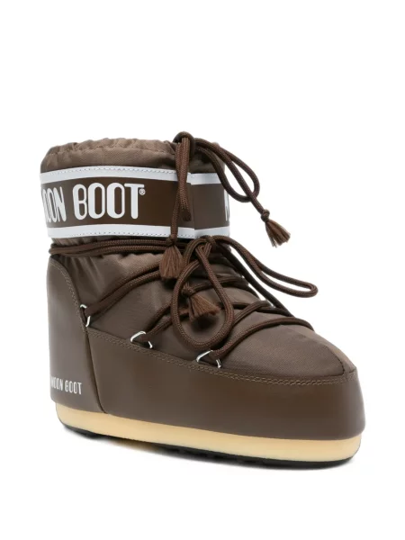 Botine Moon Boot cu șireturi cu imagine din dantelă maro