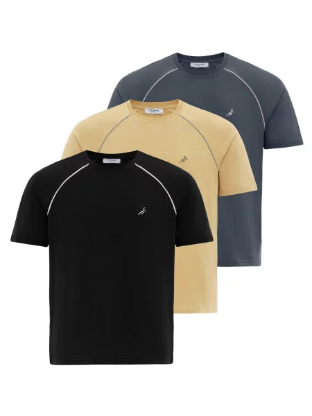 Moxx Paris Tricou galben / gri / negru alb