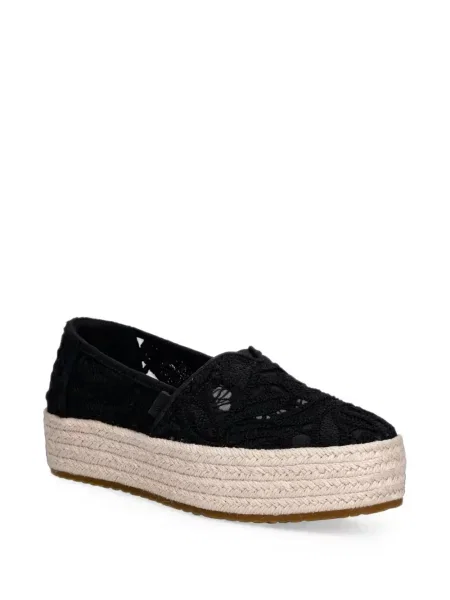Еспадрили Toms бродирани на платформе с дантела черно