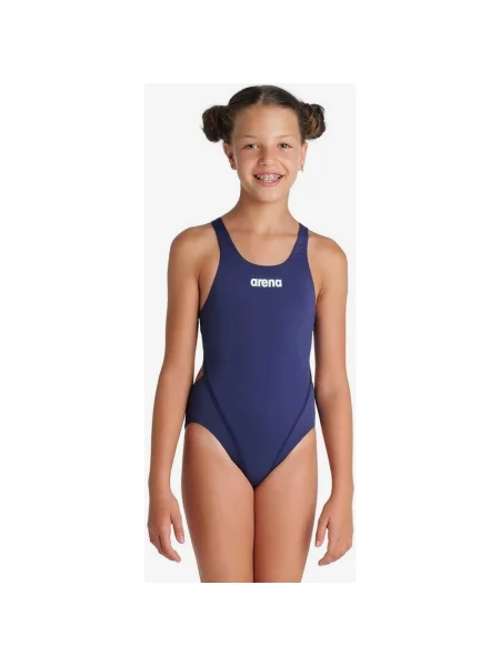 Arena Team Swim Tech Solidny kostium kąpielowy dla dziewczynki w kolorze granatowo-niebieskim niebieski