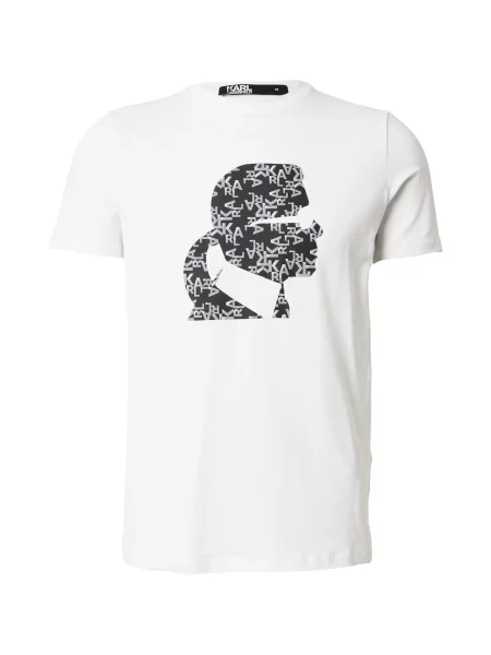 Karl Lagerfeld Tricou gri / negru alb