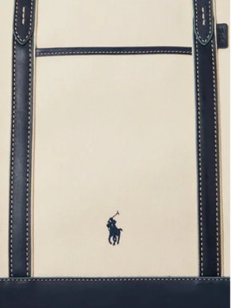 Polo Ralph Lauren Pirkinių krepšys nebalintos drobės / tamsiai mėlyna smėlinė