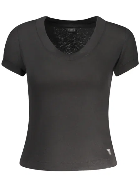 Tricou Guess Jeans scurt negru