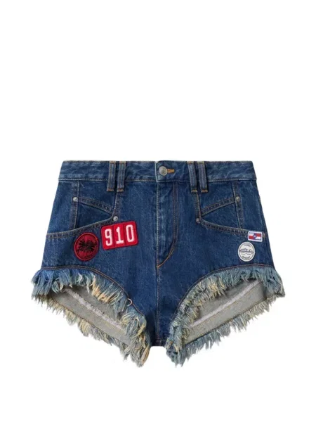 Pantaloni scurți Isabel Marant cu petice albastru
