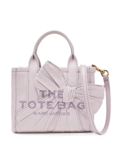 Geantă shopper Marc Jacobs cu funde din canvas violet