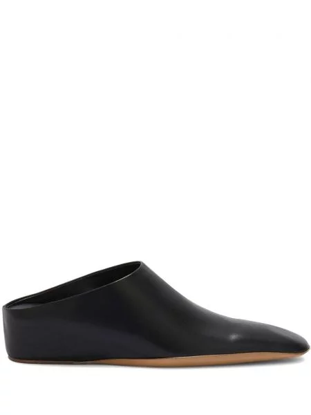 Papuci tip mules Jil Sander din piele negru