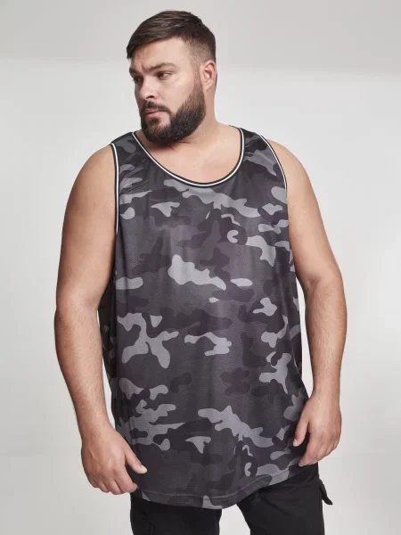 Tričko Urban Classics so sieťovinou sivá