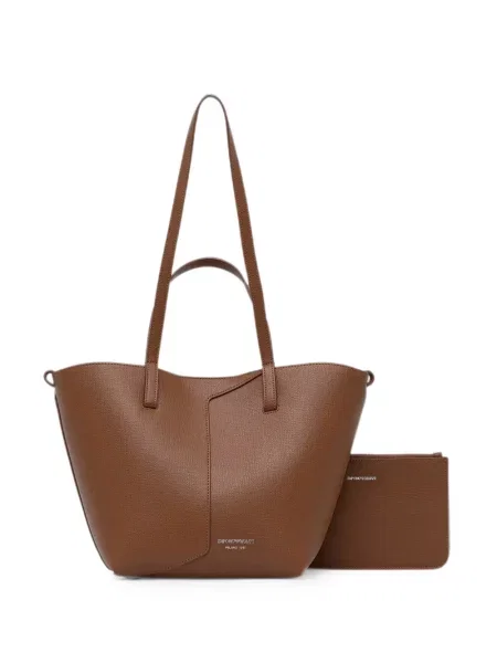 Geantă shopper Emporio Armani cu imagine maro