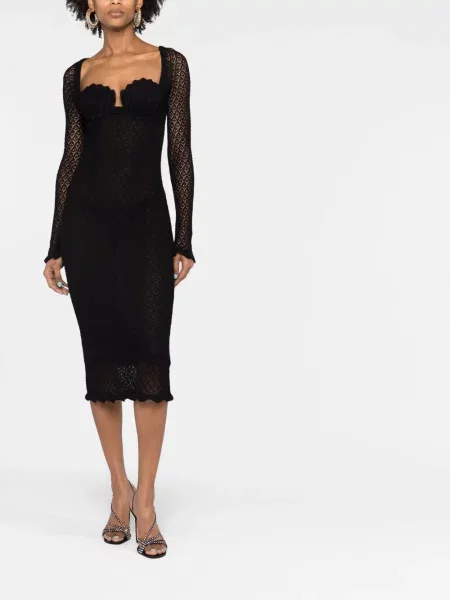 Gėlėtas megztas megztinis Blumarine juoda
