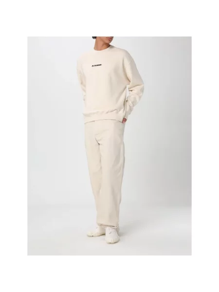 Bluza Jil Sander z logo beżowa