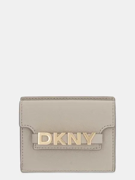 Шкіряний гаманець Dkny бежевий
