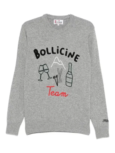 Sweter Mc2 Saint Barth z okrągłym dekoltem szary