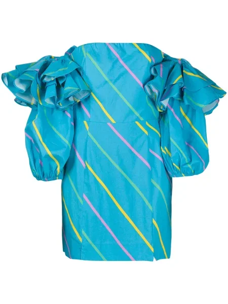 Rochie Rotate Birger Christensen cu dungi cu imagine de costum albastru