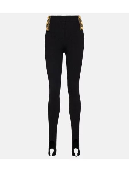 Legice z visokim pasom Balmain z visokim pasom črna