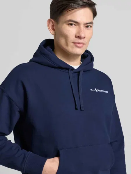 Bluza z kapturem o kroju relaxed fit z wyhaftowanym logo i kieszenią kangurka Polo Ralph Lauren granatowa
