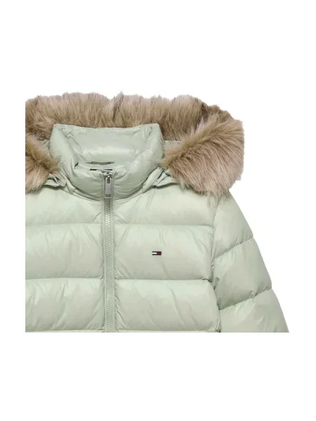 Geacă de blugi Tommy Jeans cu glugă verde
