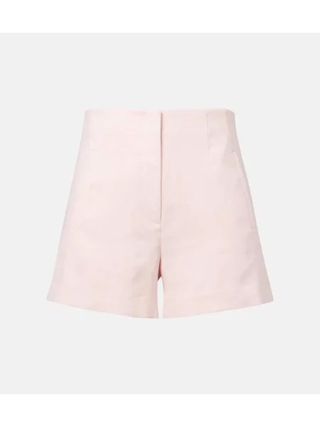 Pantaloni scurți Veronica Beard cu talie înaltă de in roz