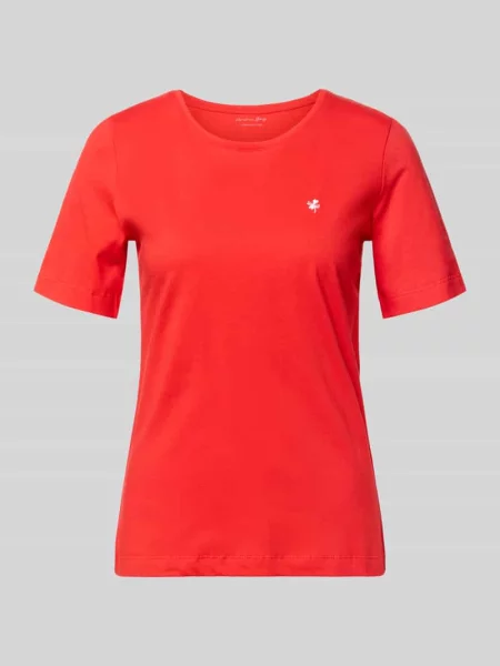 T-shirt z haftowanym motywem i dekoltem w kształcie litery O Christian Berg Woman czerwona