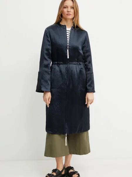 Max Mara Leisure palton din lână bleumarin de tranzitie