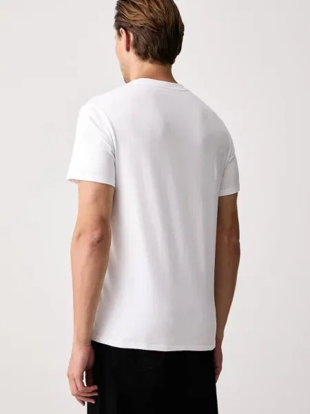 United Colors of Benetton basic tričko pánske s elastanom biela