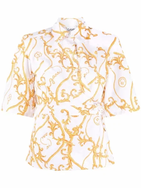Cămașă Ganni scurtă alb