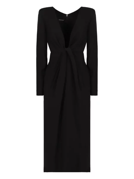 Rochie midi Emporio Armani până la genunchi de costum negru