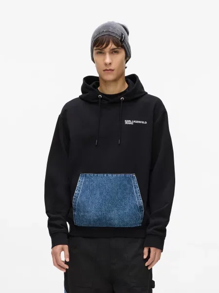 Geacă de blugi Karl Lagerfeld Jeans negru