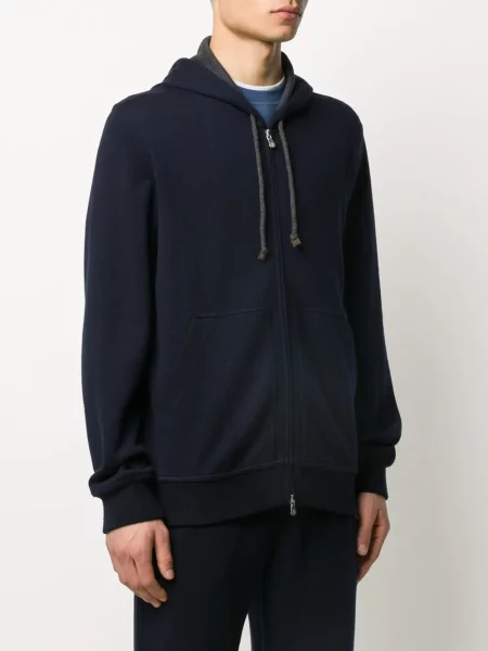 Hoodie Brunello Cucinelli μπλε