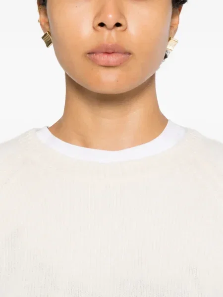 Pulover From Future cu mânecă raglan alb
