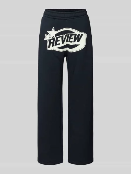 Spodnie dresowe z prostą nogawką logo i elastycznym pasem Review
