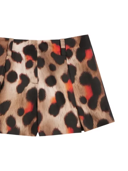 Pantaloni scurți Givenchy de mătase cu imagine cu model leopard