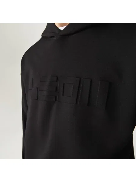 Lacoste Bluza Z Kapturem O Luźnym Kroju Lacoste czarna