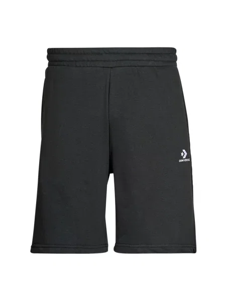 Kratek bermuda kratke hlače Converse z vezenjem iz flisa črna